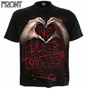 Spiral Direct Gothic Tee – 4XL Black Cotton Crewneck w/ “We Bleed Together”